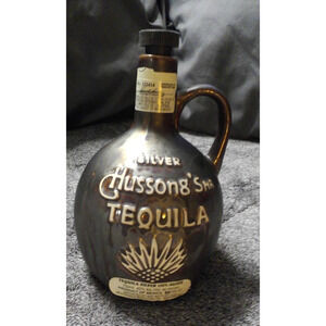 Reposado Hussong's Mr Tequila Gray Bottle Empty with Cork